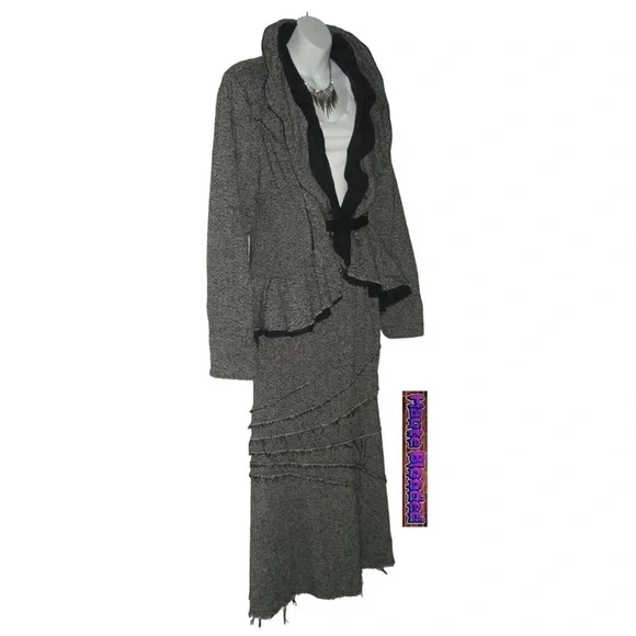 y2k Design Today's Tweed Fray Vintage Suit Punk Dark Academia Steampunk 90s Wool - Picture 2 of 16